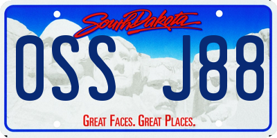 SD license plate 0SSJ88