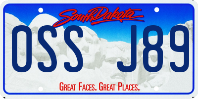 SD license plate 0SSJ89
