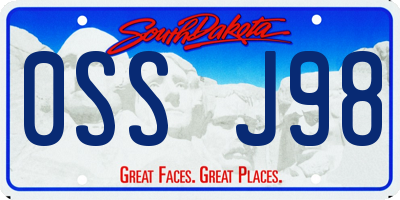 SD license plate 0SSJ98