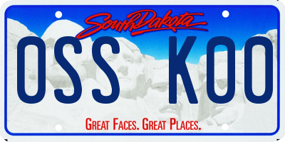 SD license plate 0SSK00