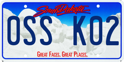 SD license plate 0SSK02