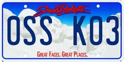 SD license plate 0SSK03
