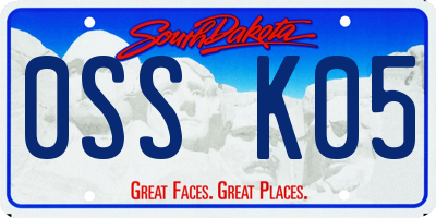 SD license plate 0SSK05