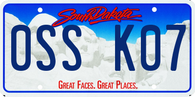 SD license plate 0SSK07