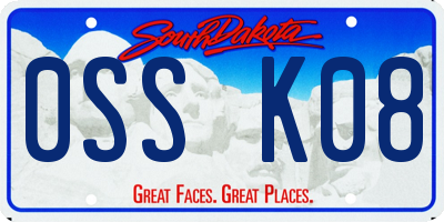 SD license plate 0SSK08