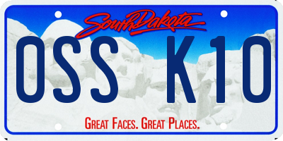 SD license plate 0SSK10