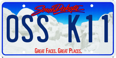 SD license plate 0SSK11