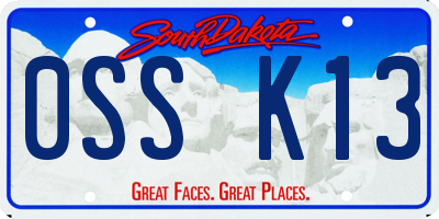 SD license plate 0SSK13