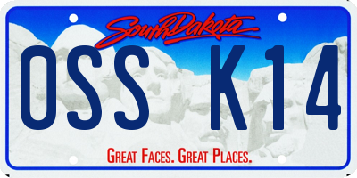 SD license plate 0SSK14