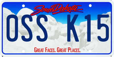 SD license plate 0SSK15