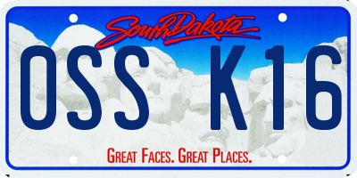 SD license plate 0SSK16