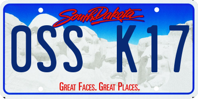 SD license plate 0SSK17