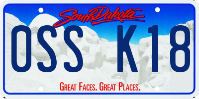 SD license plate 0SSK18