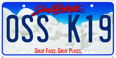 SD license plate 0SSK19