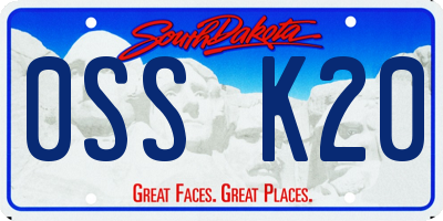 SD license plate 0SSK20