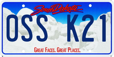 SD license plate 0SSK21