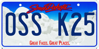 SD license plate 0SSK25