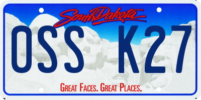 SD license plate 0SSK27