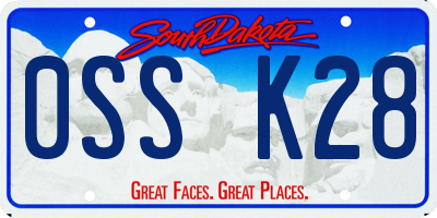 SD license plate 0SSK28