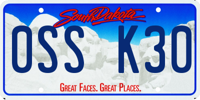 SD license plate 0SSK30