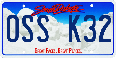 SD license plate 0SSK32