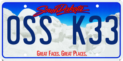 SD license plate 0SSK33
