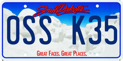 SD license plate 0SSK35