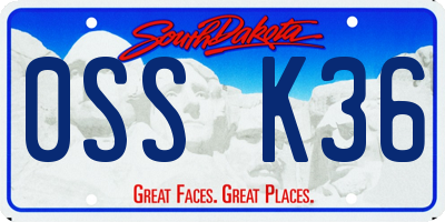 SD license plate 0SSK36