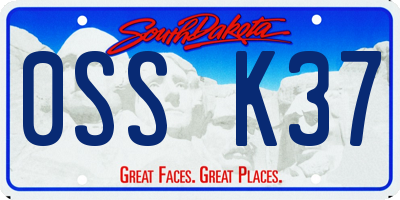 SD license plate 0SSK37