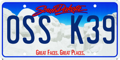 SD license plate 0SSK39
