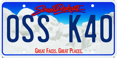 SD license plate 0SSK40