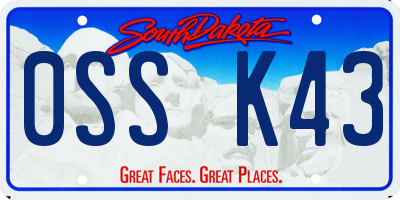 SD license plate 0SSK43