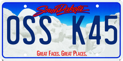 SD license plate 0SSK45