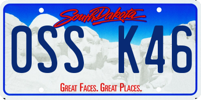 SD license plate 0SSK46