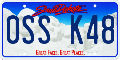 SD license plate 0SSK48