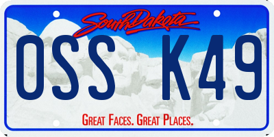 SD license plate 0SSK49
