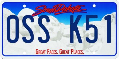 SD license plate 0SSK51
