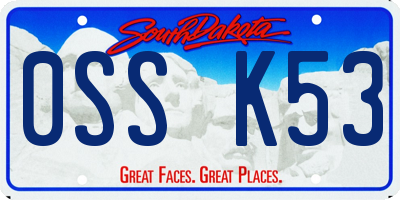 SD license plate 0SSK53