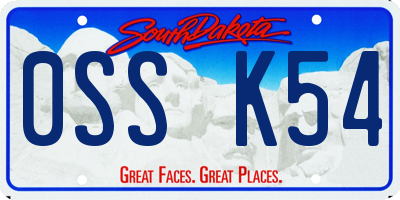 SD license plate 0SSK54