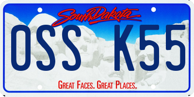 SD license plate 0SSK55