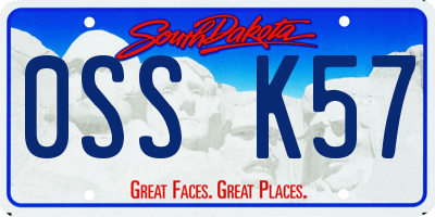 SD license plate 0SSK57