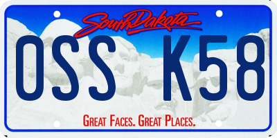 SD license plate 0SSK58