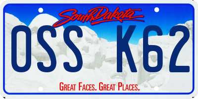 SD license plate 0SSK62