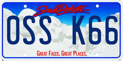 SD license plate 0SSK66