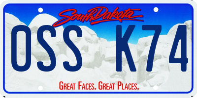 SD license plate 0SSK74