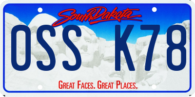 SD license plate 0SSK78
