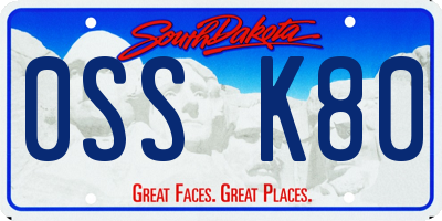 SD license plate 0SSK80