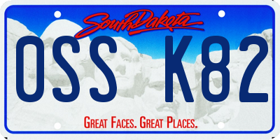 SD license plate 0SSK82