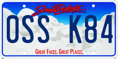 SD license plate 0SSK84