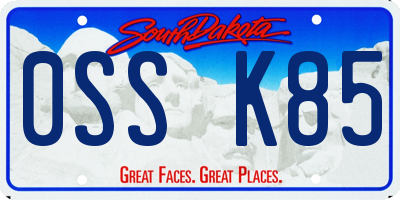 SD license plate 0SSK85